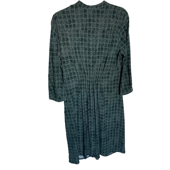 Simply Vera Vera Wang Teal Blouson Smocked Long Sleeve Dress Women's Size Large - Picture 10 of 10